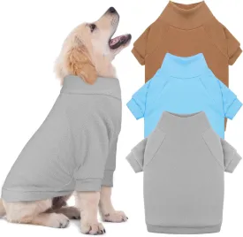3 Pack Dog Sweaters for Small Dogs, Fleece Dog Sweater Dog Clothes Turtleneck Soft Warm Dog Sweatshirt Puppy Sweater Boy Girl Pet(Gray Blue Coffee,S)