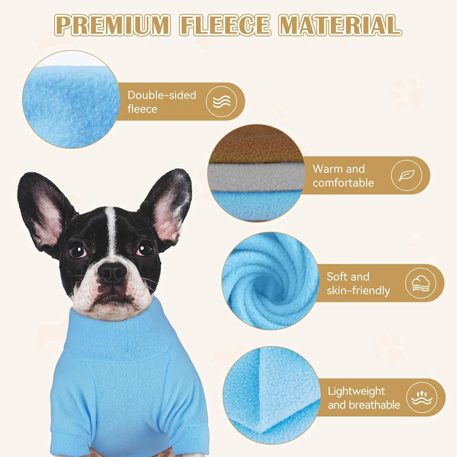 3 Pack Dog Sweaters for Small Dogs, Fleece Dog Sweater Dog Clothes Turtleneck Soft Warm Dog Sweatshirt Puppy Sweater Boy Girl Pet(Gray Blue Coffee,S)