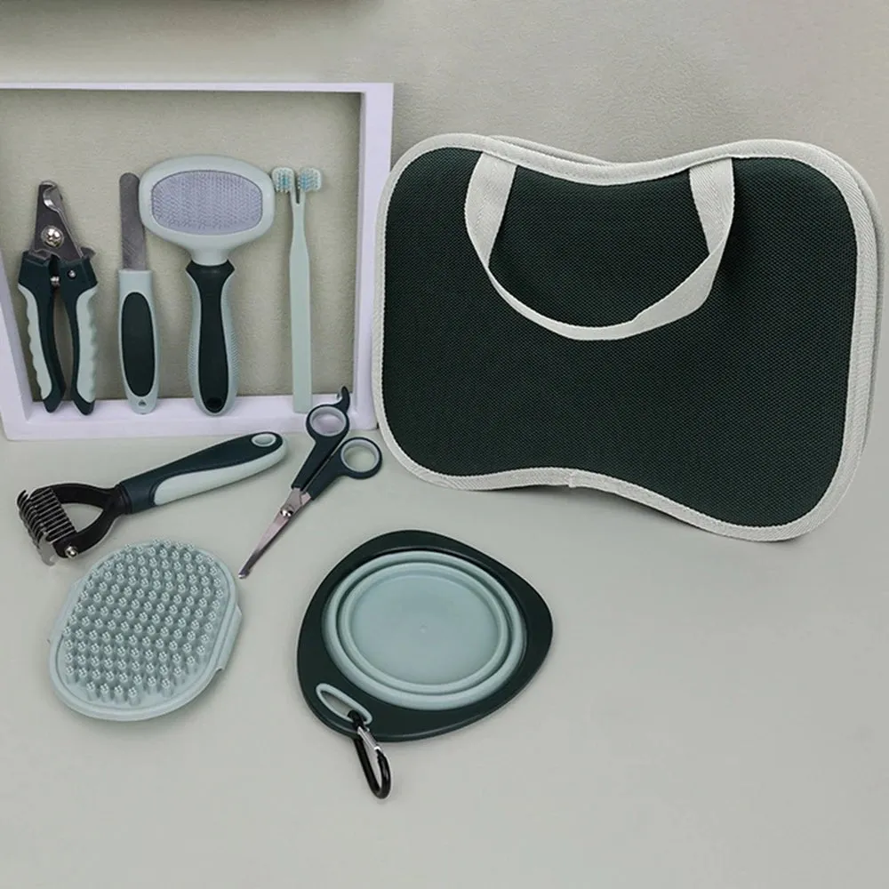 8-in-1 Pet Grooming Set: Comb, Nail Clipper & Flea Comb