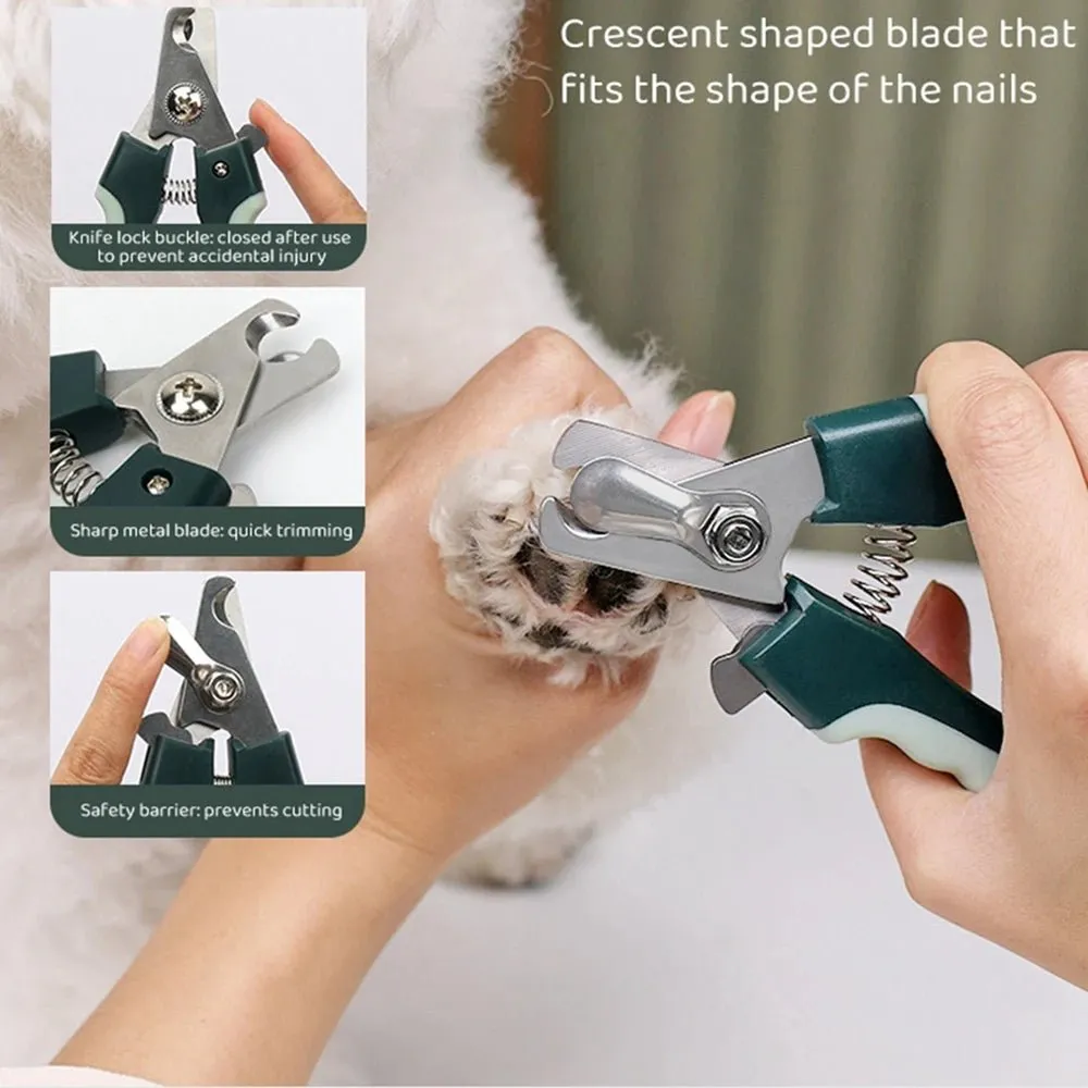 8-in-1 Pet Grooming Set: Comb, Nail Clipper & Flea Comb