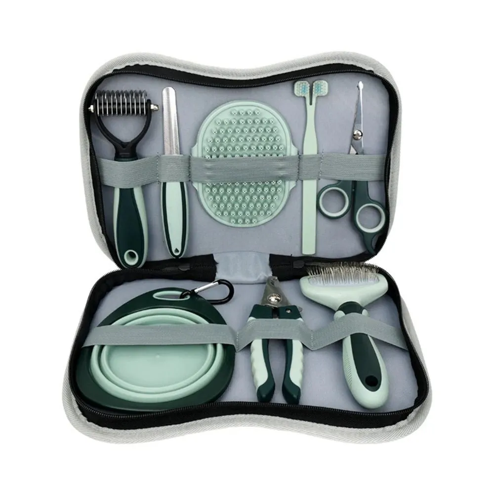 8-in-1 Pet Grooming Set: Comb, Nail Clipper & Flea Comb
