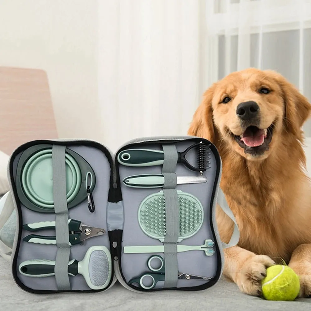 8-in-1 Pet Grooming Set: Comb, Nail Clipper & Flea Comb