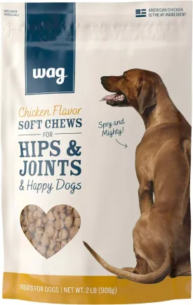 Amazon Brand  Wag Chicken Flavor Hip & Joint Training Treats for Dogs, 2 lb. Bag (32 oz)
