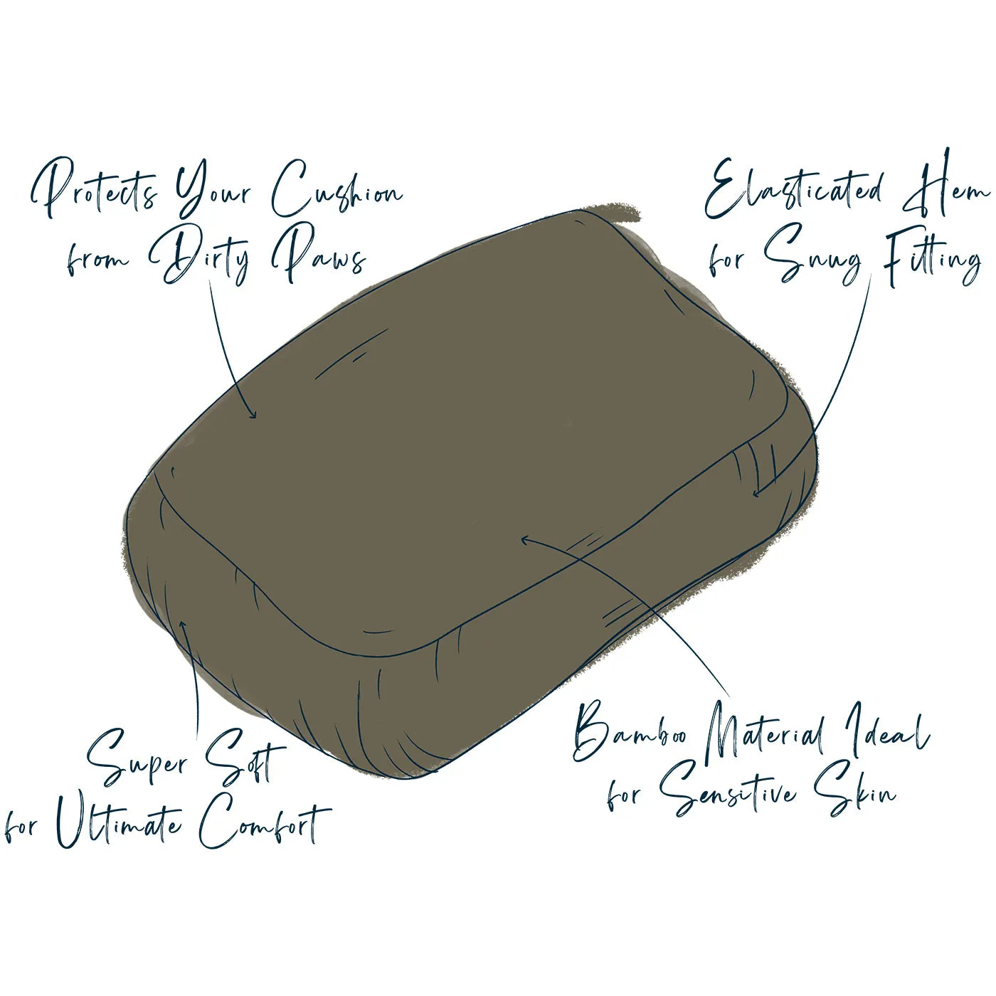 Bamboo Drying Cushion Cover in Mole by Lords & Labradors