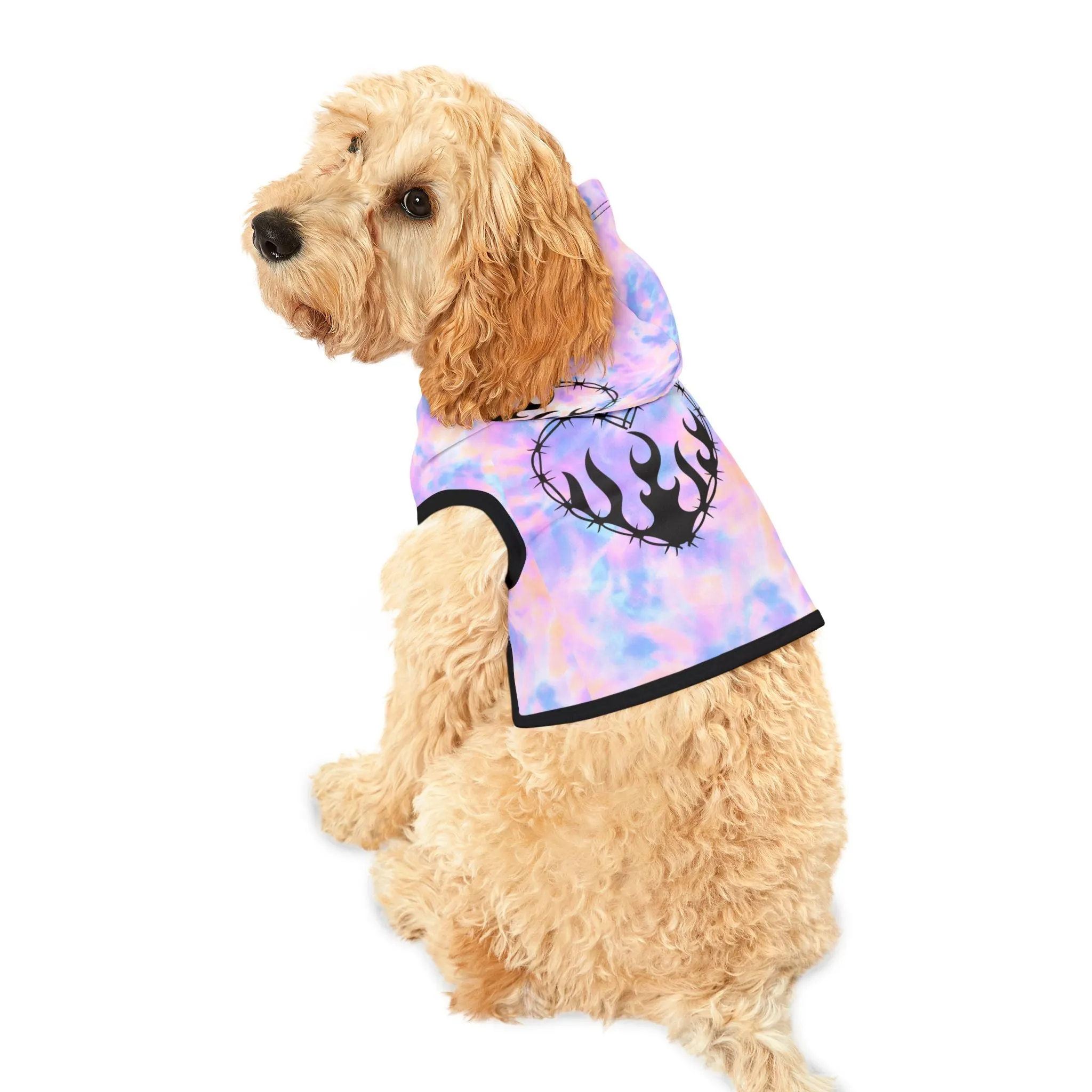 Barbed Wire Heart & Tie Dye Paired Paws Pullover Pet Hoodie