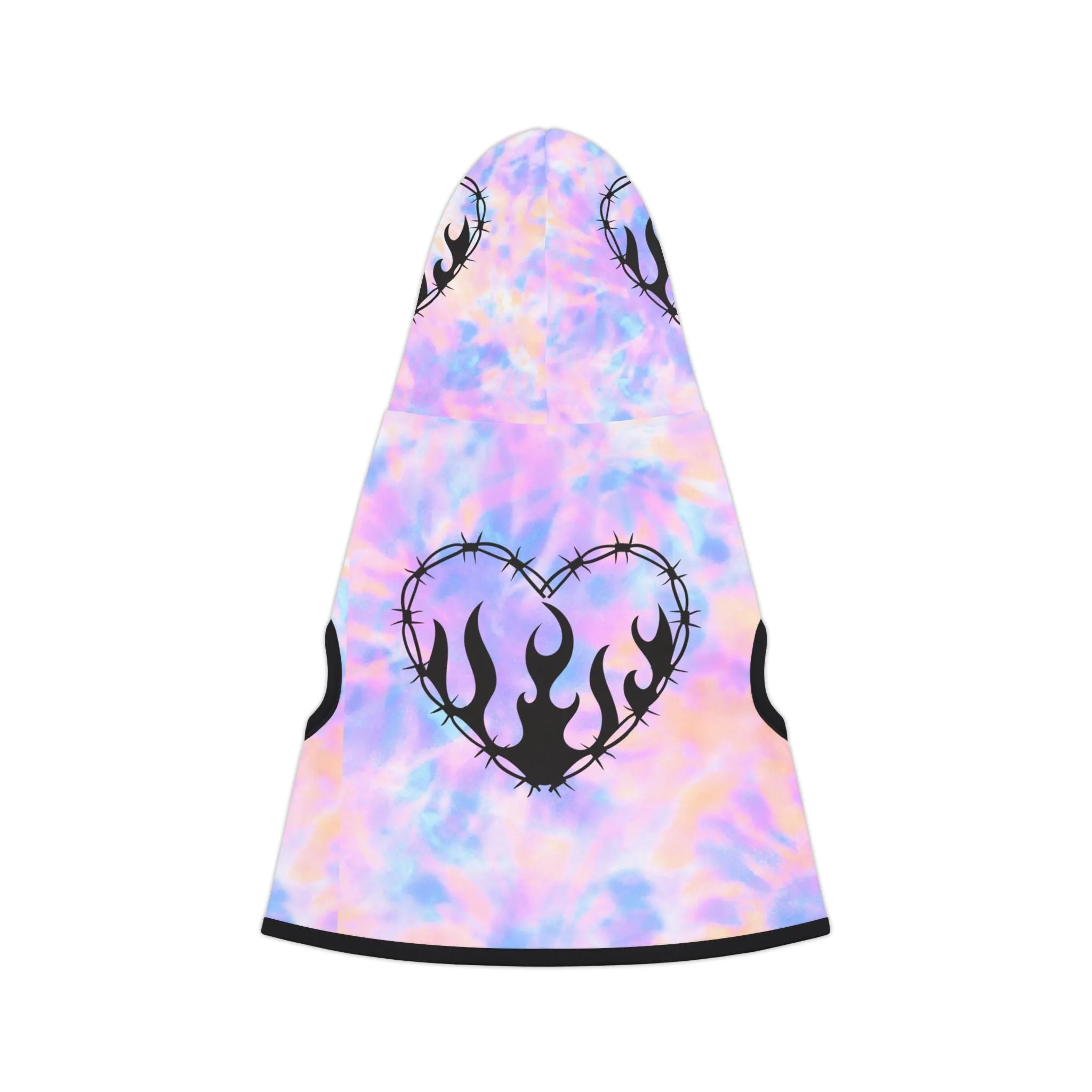 Barbed Wire Heart & Tie Dye Paired Paws Pullover Pet Hoodie