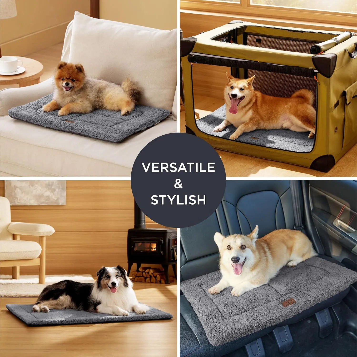 Bedsure Washable Dog Bed for Extra Large Dogs, Reversible Foam Floor Pet Mat, Lightweight Travel Flat Puppy Mattress for Indoor & Outdoor Pet