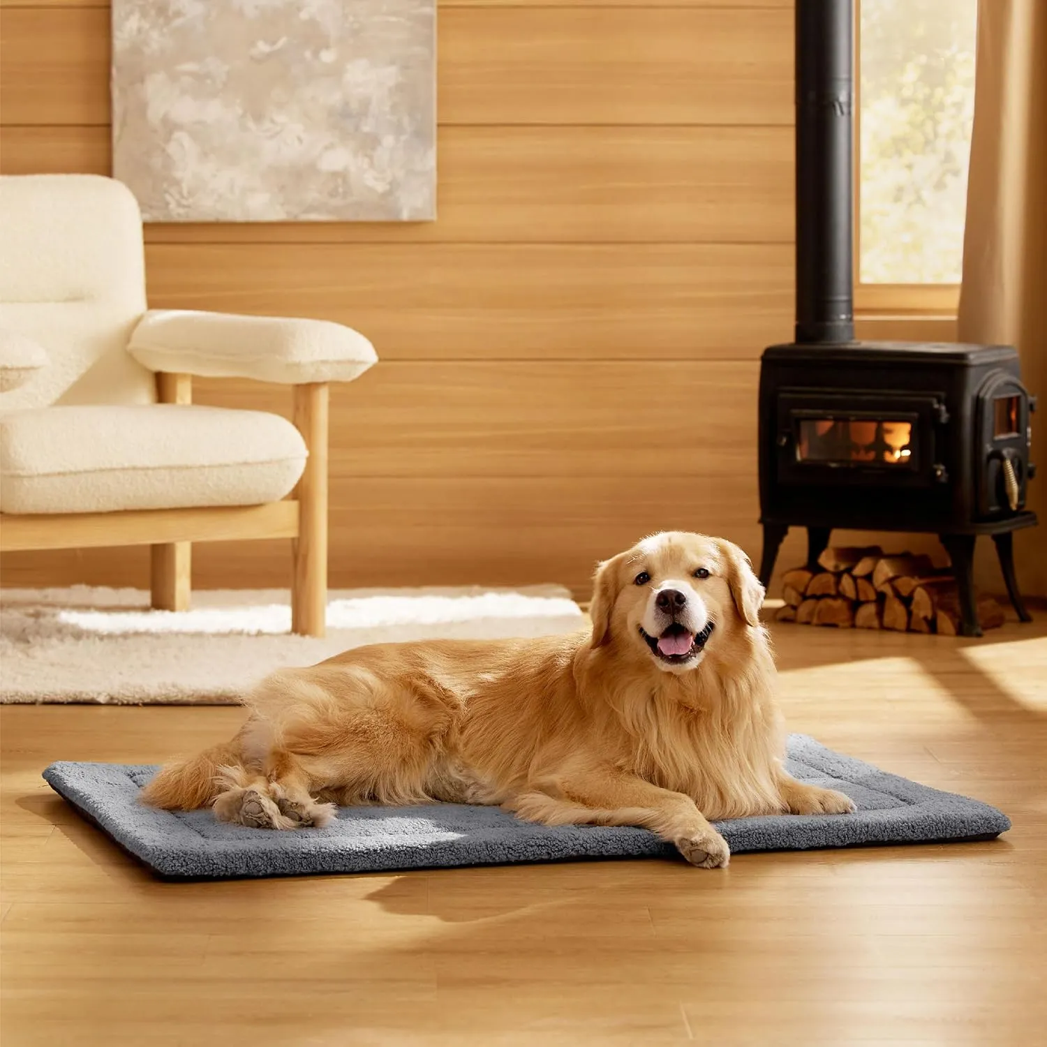 Bedsure Washable Dog Bed for Extra Large Dogs, Reversible Foam Floor Pet Mat, Lightweight Travel Flat Puppy Mattress for Indoor & Outdoor Pet