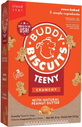 Buddy Biscuits 8 oz. Box of Teeny Crunchy Dog Treats Made with Natural Peanut Butter