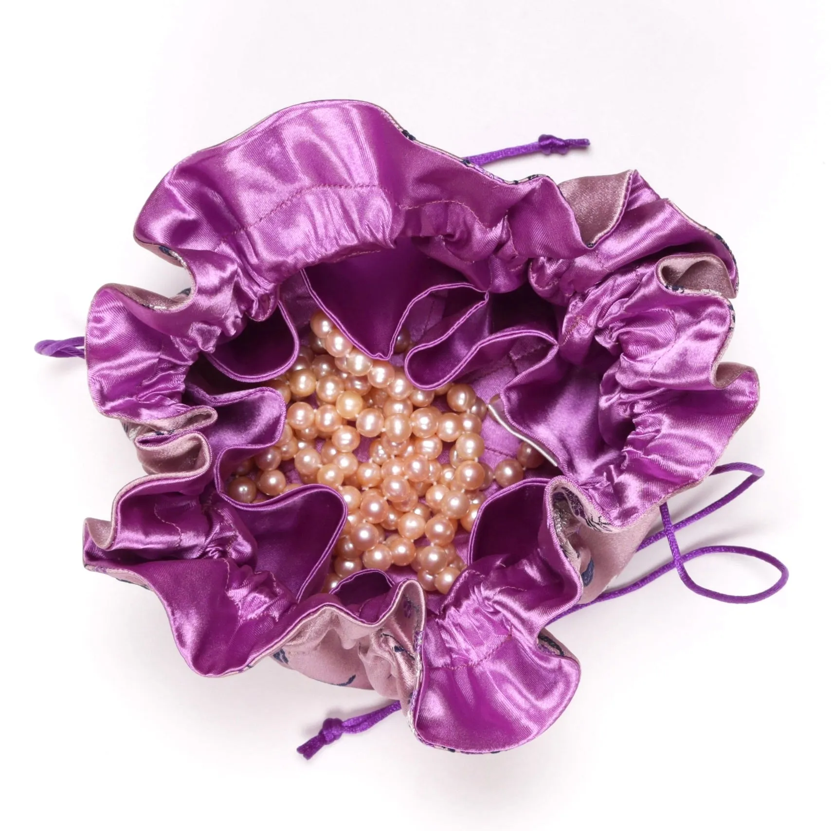 Cherry Blossom Brocade Jewelry Pouch Mauve