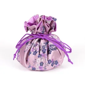 Cherry Blossom Brocade Jewelry Pouch Mauve
