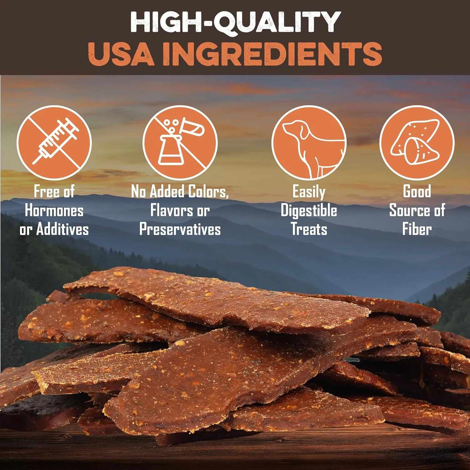 Chicken & Sweet Potato Jerky Dog Treats - Grain-Free, Preservative-Free, No Fillers - All Natural USA Chicken & Sweet Potato, High In Antioxidants - Healthy, Tasty Treat For Dogs