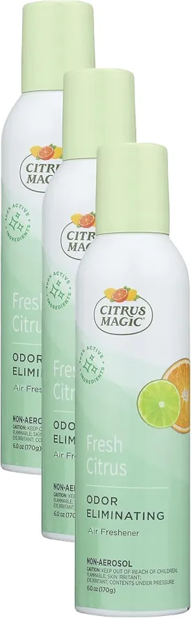Citrus Magic Natural Odor Eliminating Air Freshener Spray, Fresh Citrus, 6-Ounce (Pack of 3)