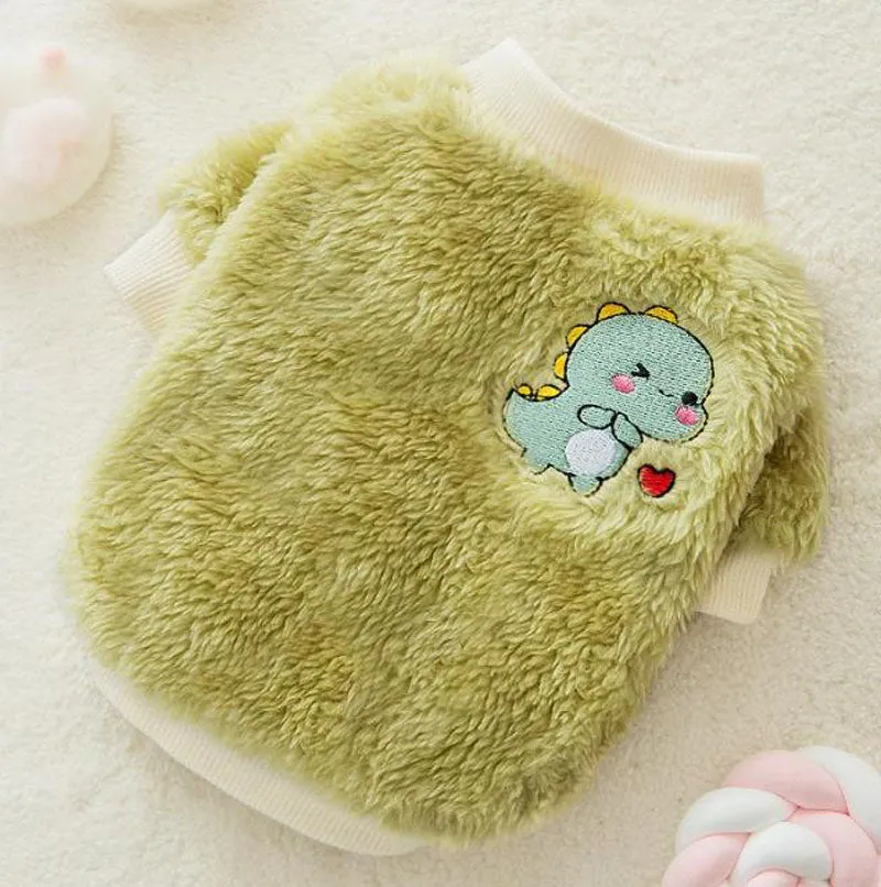 Contrast color smiley kitten bottoming shirt autumn and winter with scarf warm suit pet spring two-legged clothes
