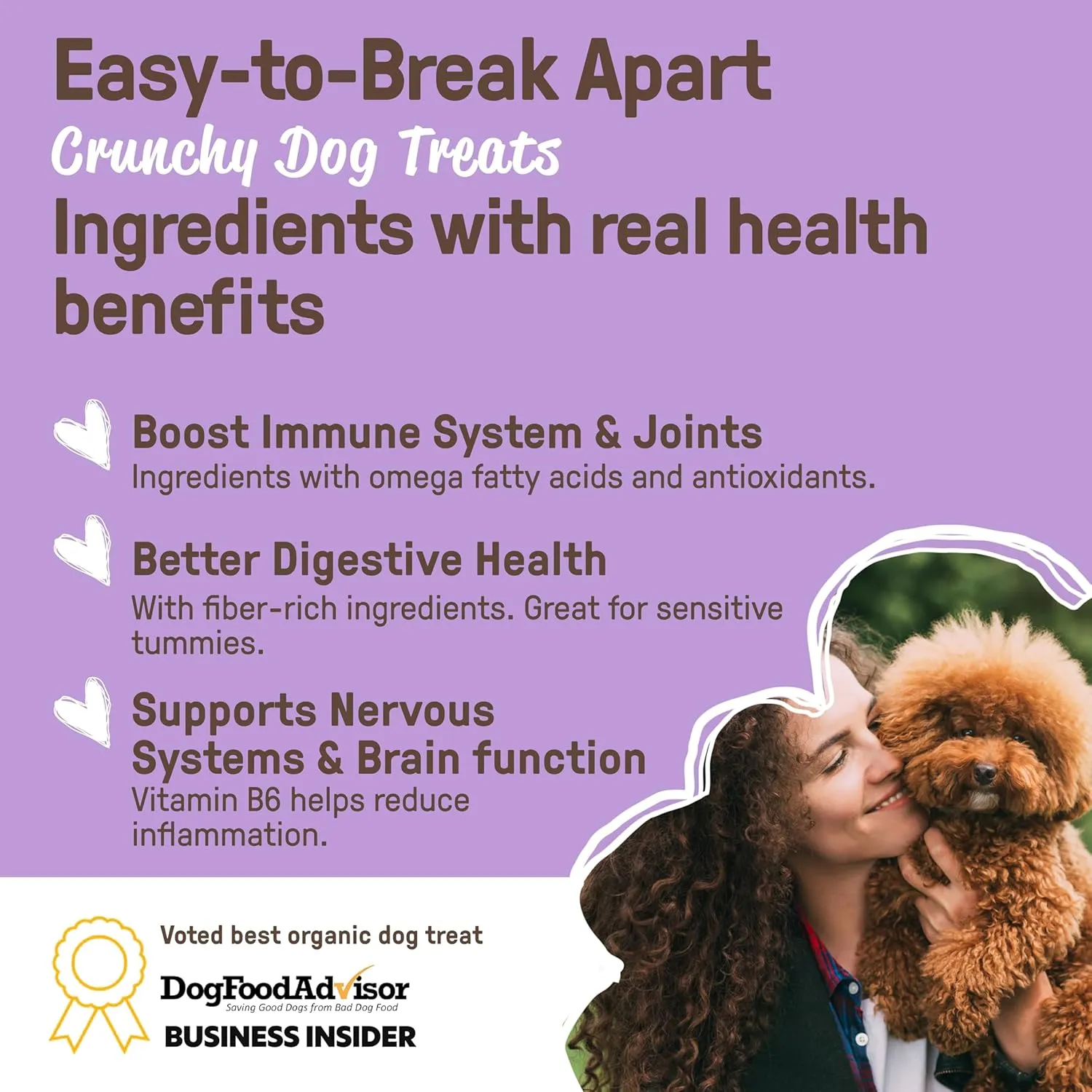Cookie PAL Sweet Potato Dog Treats with Flaxseed, Crunchy Human Grade USDA Organic Puppy Treats for Training, Biscuits, 10oz (Pk of 3)