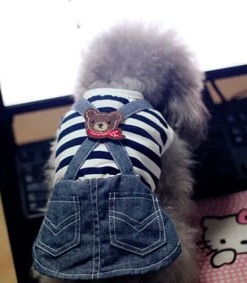 Cute Pets Clothes For Yorkshire Terrier Dogs Little Puppies Small Animals Breeds Striped Summer Wedding Princess Cats Dresses