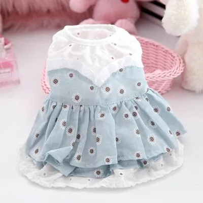 Cute Pets Clothes For Yorkshire Terrier Dogs Little Puppies Small Animals Breeds Striped Summer Wedding Princess Cats Dresses