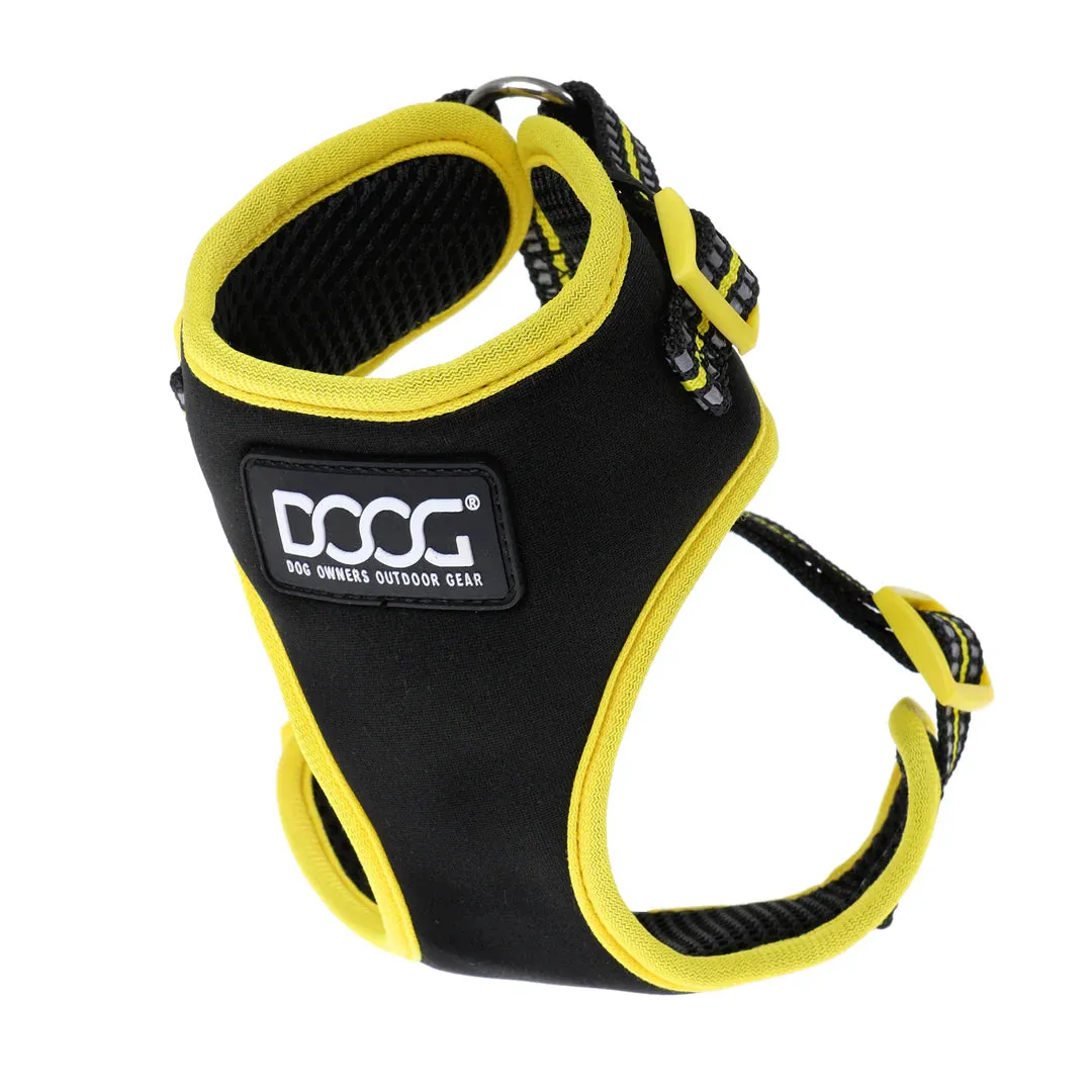 DOOG Neoflex Neoprene Bolt Neon Black and Yellow Dog Harness Extra Large
