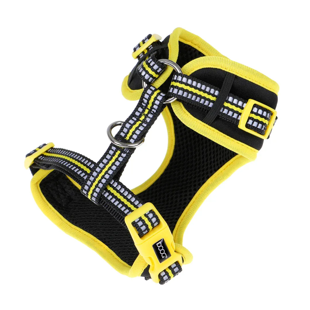 DOOG Neoflex Neoprene Bolt Neon Black and Yellow Dog Harness Extra Large