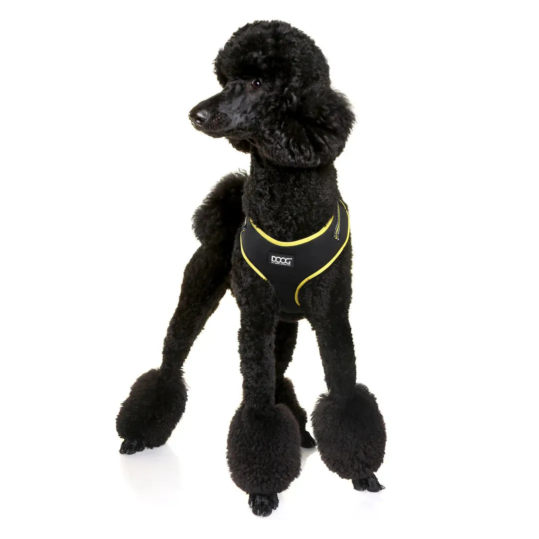 DOOG Neoflex Neoprene Bolt Neon Black and Yellow Dog Harness Extra Large