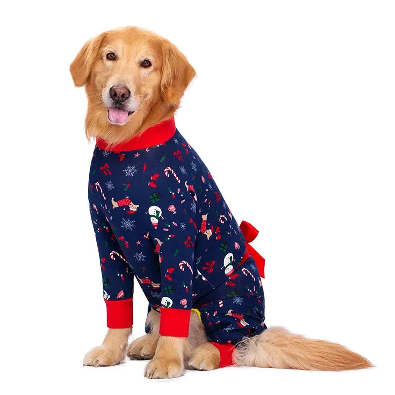 Dress Your Autumn Labrador in Style: Hair-Proof Home Pajamas with Bow Decoration - Comfy Four-Legged Clothes for Big Dogs - Dog Pajamas That Make a Fashion Statement!