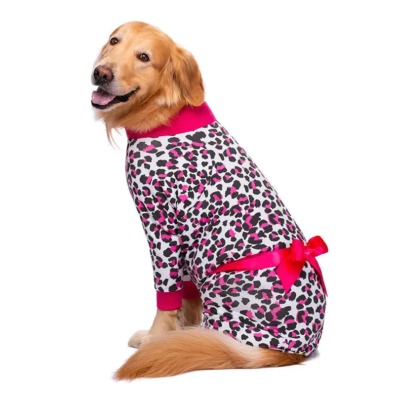 Dress Your Autumn Labrador in Style: Hair-Proof Home Pajamas with Bow Decoration - Comfy Four-Legged Clothes for Big Dogs - Dog Pajamas That Make a Fashion Statement!