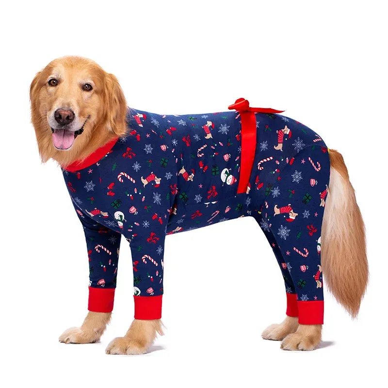 Dress Your Autumn Labrador in Style: Hair-Proof Home Pajamas with Bow Decoration - Comfy Four-Legged Clothes for Big Dogs - Dog Pajamas That Make a Fashion Statement!