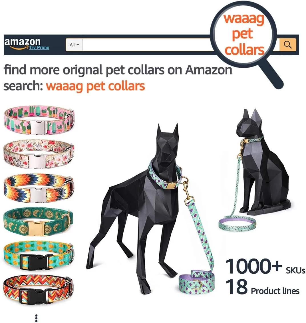Gold Moons and Stars Safety Breakaway Cat Collar, Glow in The Dark (Standard 9"-15" Neck, Black)