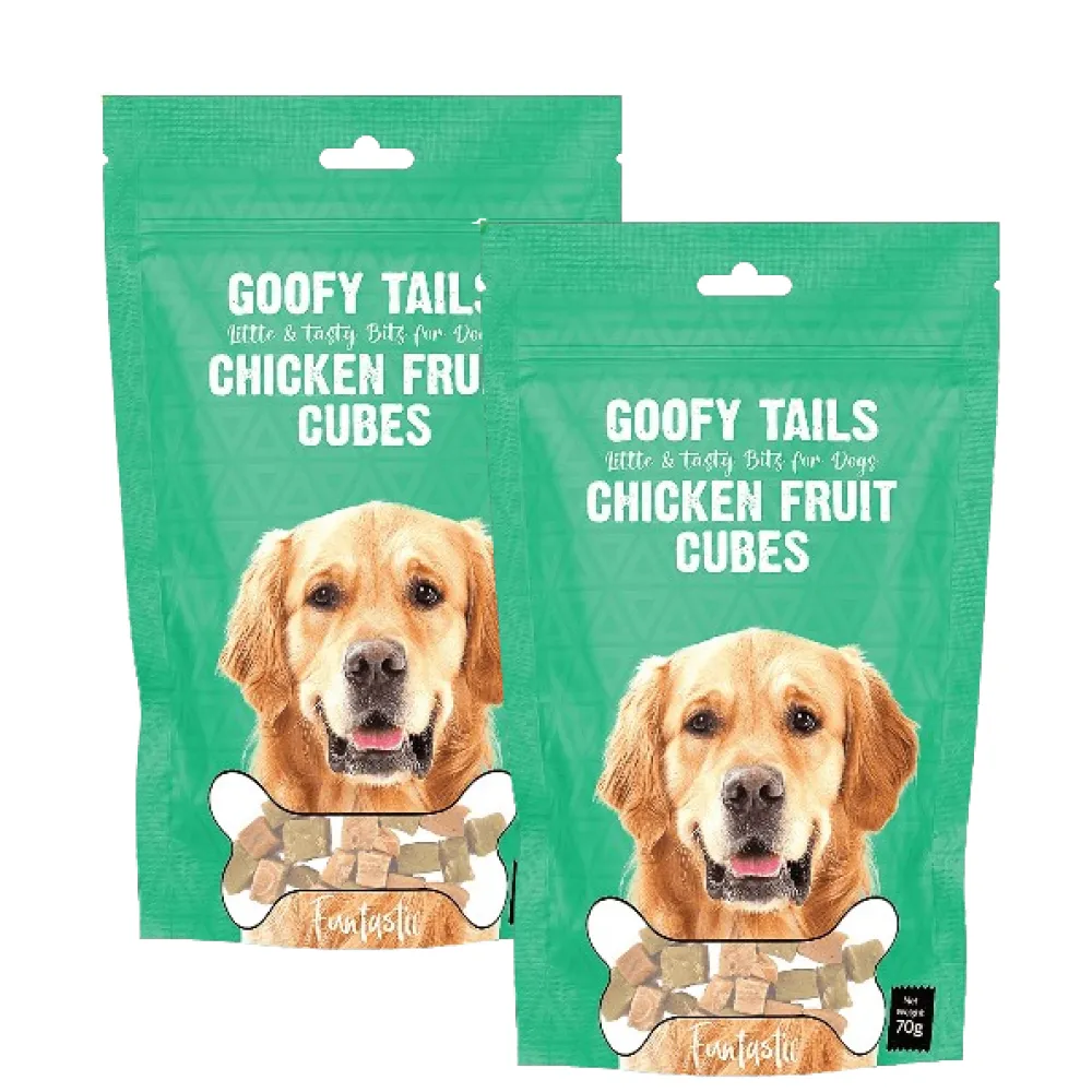 Goofy Tails Chicken Fruit Cube Dog Treats