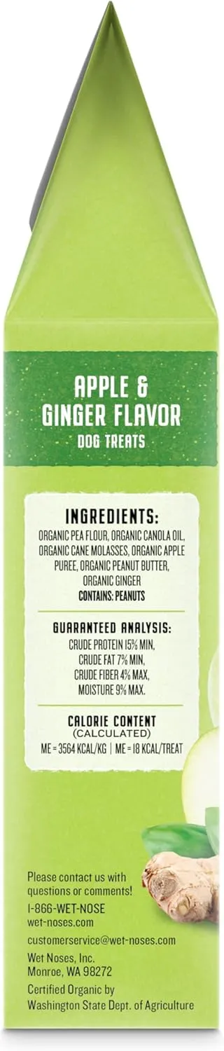 Grain-Free Organic Crunchy Dog Treats  for All Pet Sizes, Breeds  All-Natural Puppy Treat  100% Human-Grade  Delicious Snacks for Dogs  14 Oz., Grain Free - Apple Ginger, 2 X 14oz Box