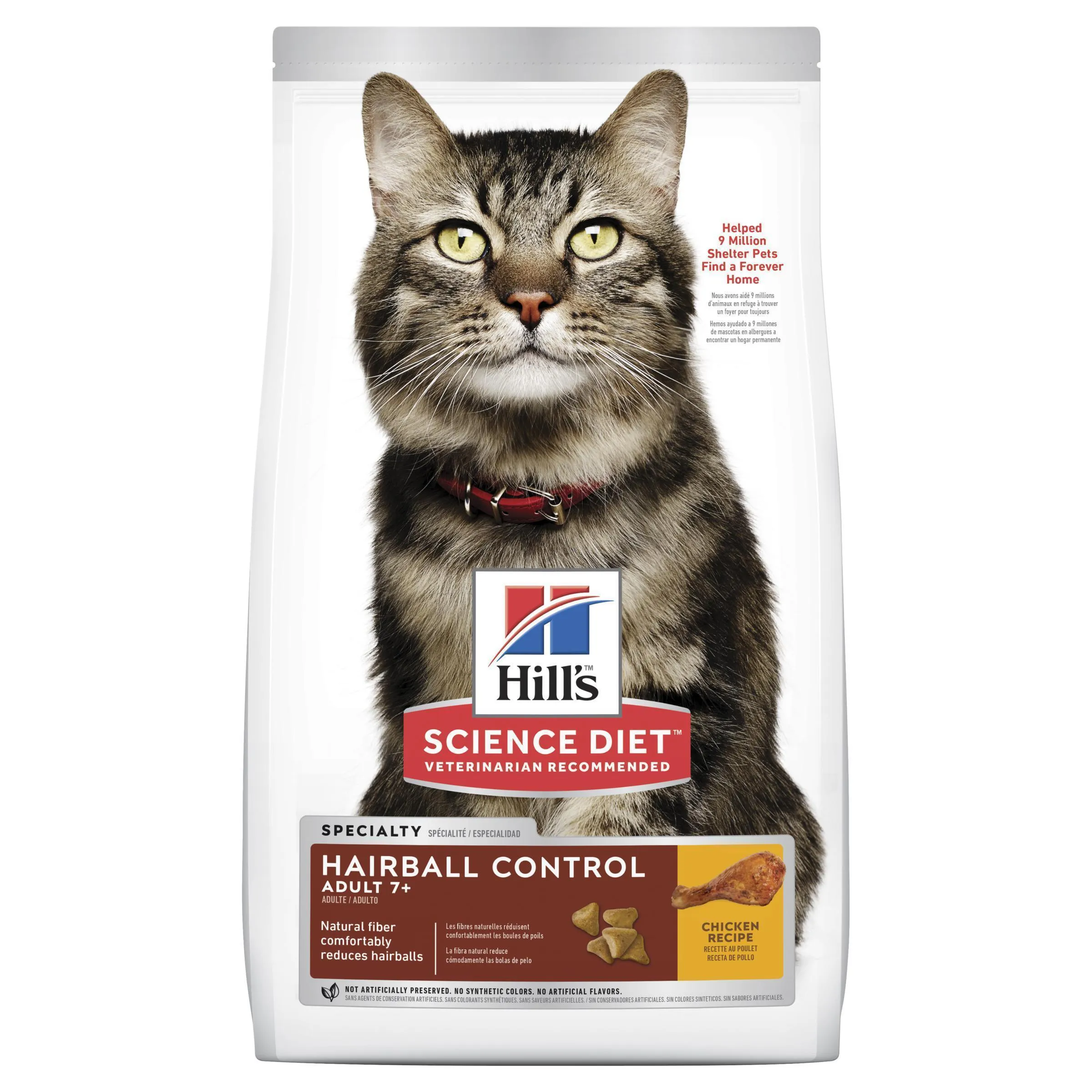 Hills Science Diet Hairball Control Senior Adult 7  Dry Cat Food 4kg