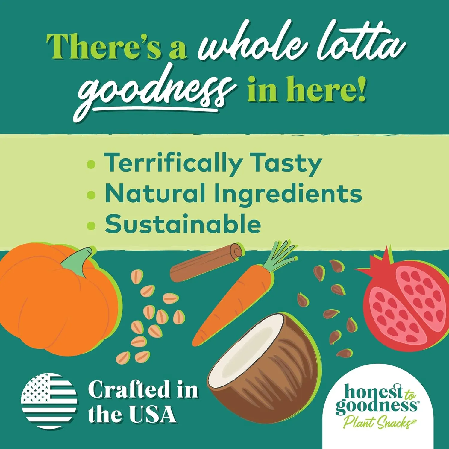 Honest to Goodness Plant Snacks Way to Glow Coconut & Flax Recipe Dog Treats, Enriched with Omega 3s & Postbiotics, 8oz
