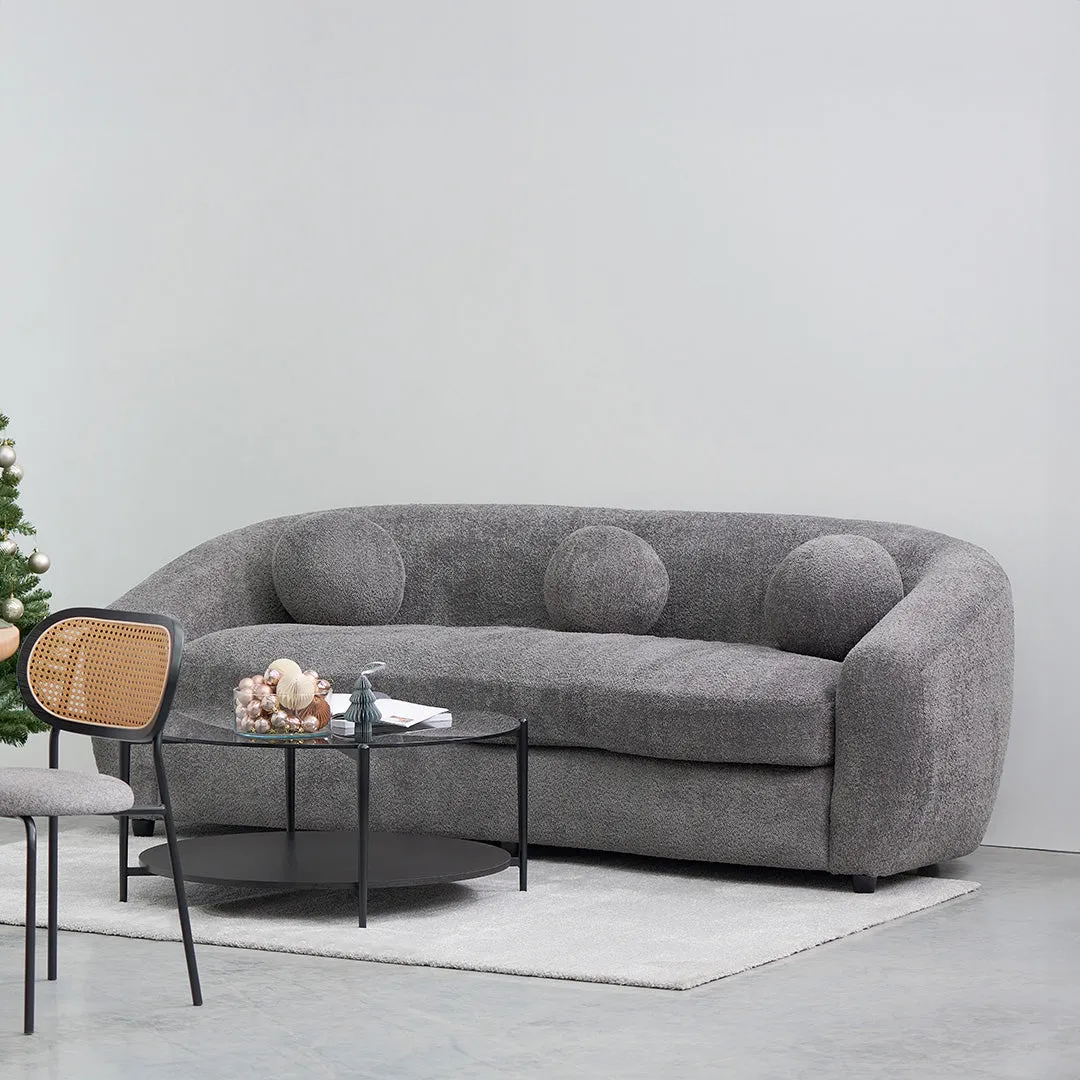 Hurst 3 Seater Fabric Sofa - Iron Grey