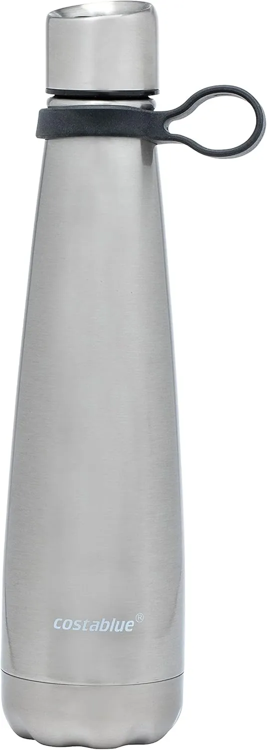 Insulated Water Bottle - On-The-Go Refillable Stainless Steel Water Bottles For Adults, Reusable Thermos Travel Tumbler With Leak-proof Lid For Hot & Cold Beverages (17Oz. Stainless Steel)
