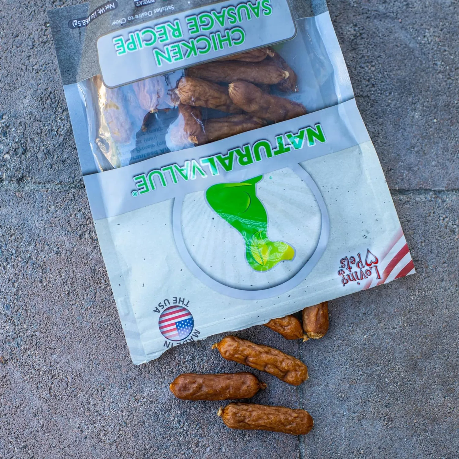 Loving Pets Natural Value Chicken Sausages - Soft Jerky Dog Treats for Large & Small Breeds - Healthy Gluten, Wheat, Soy & Grain Free Pet Treats for Dogs