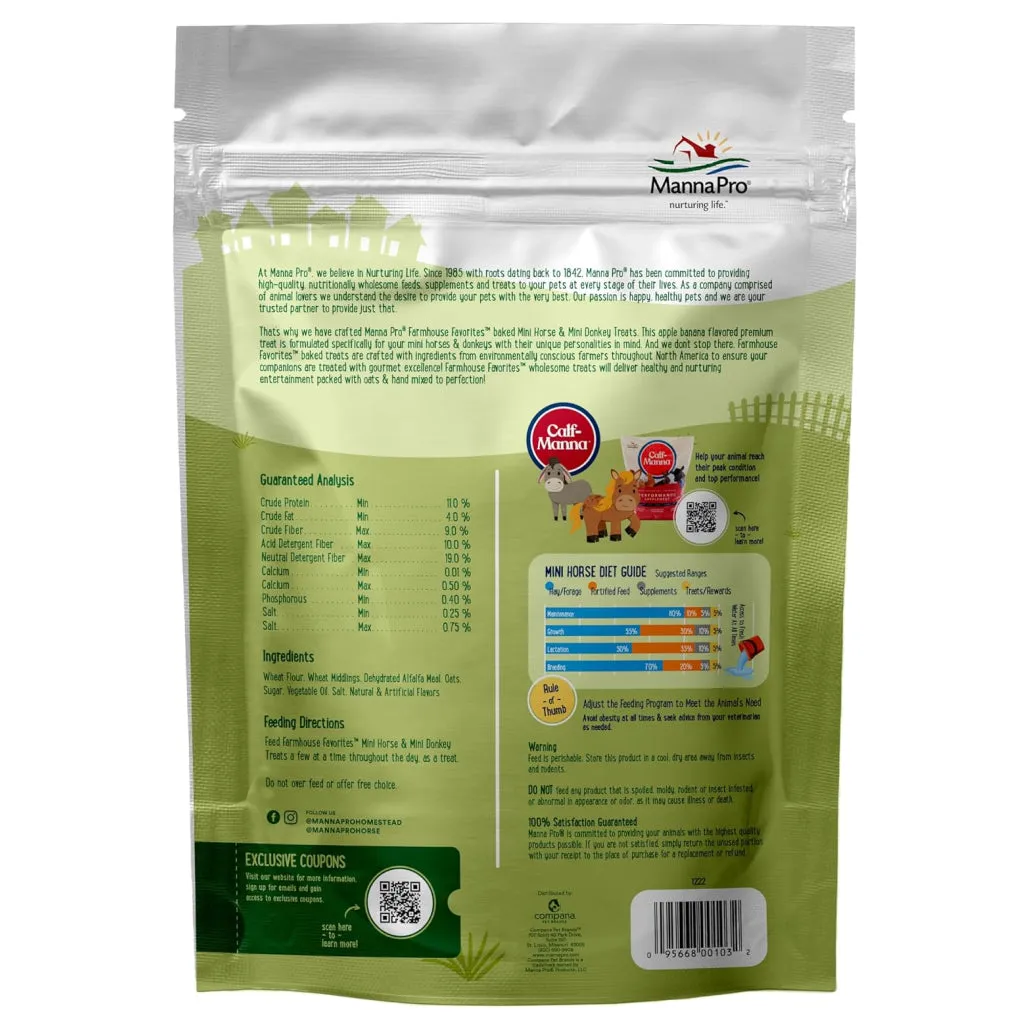 Manna Pro Farmhouse Favorites Treats For Mini Horse & Mini Donkey (3 lb)