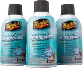 Meguiar's Whole Car Air Refresher, Odor Eliminator Spray Eliminates Strong Vehicle Odors, New Car Scent - Three 2 Oz Spray Bottles