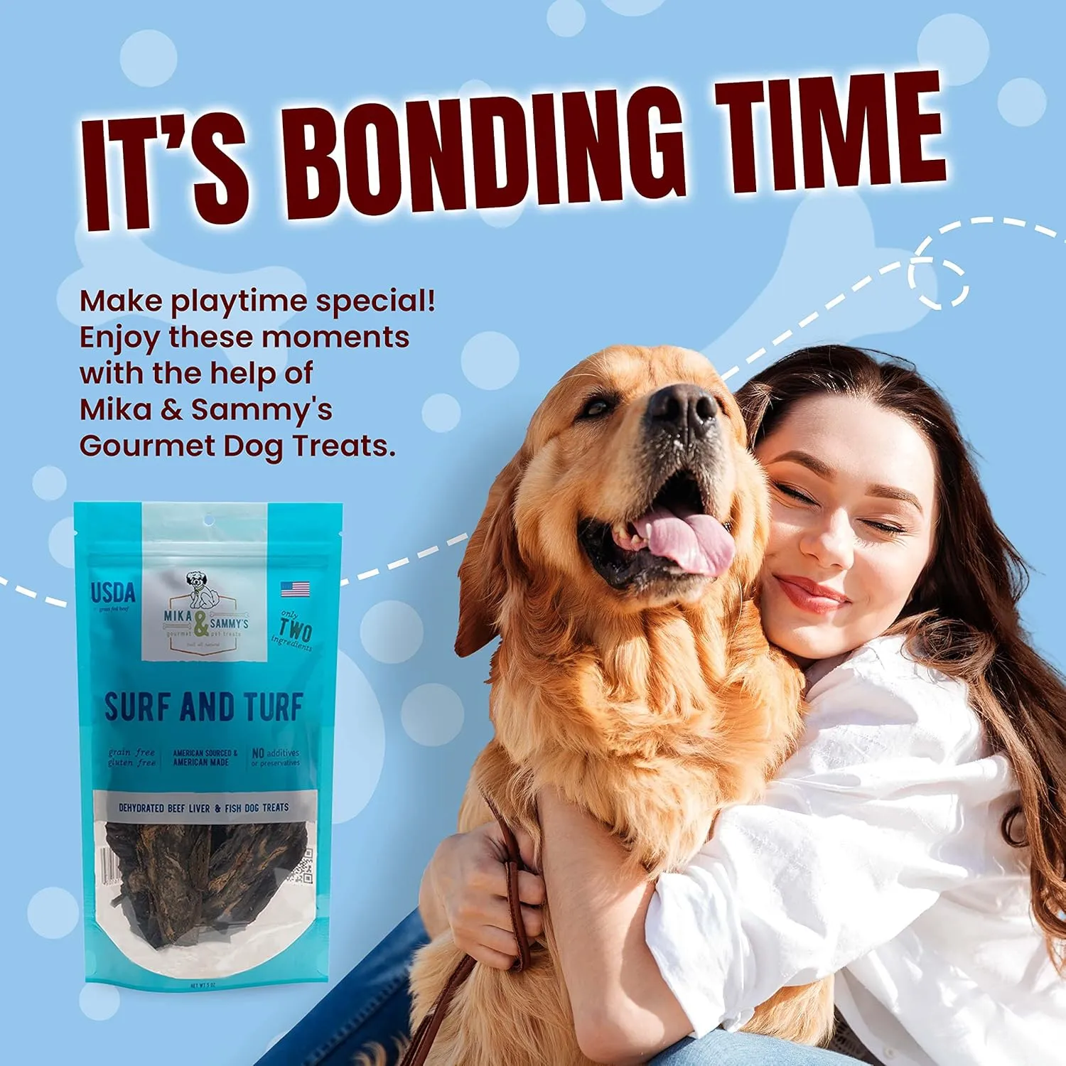 Mika & Sammy's Gourmet Beef Liver & Mackeral Jerky Dog Treats Made in The USA. (Surf & Turf 5 oz)