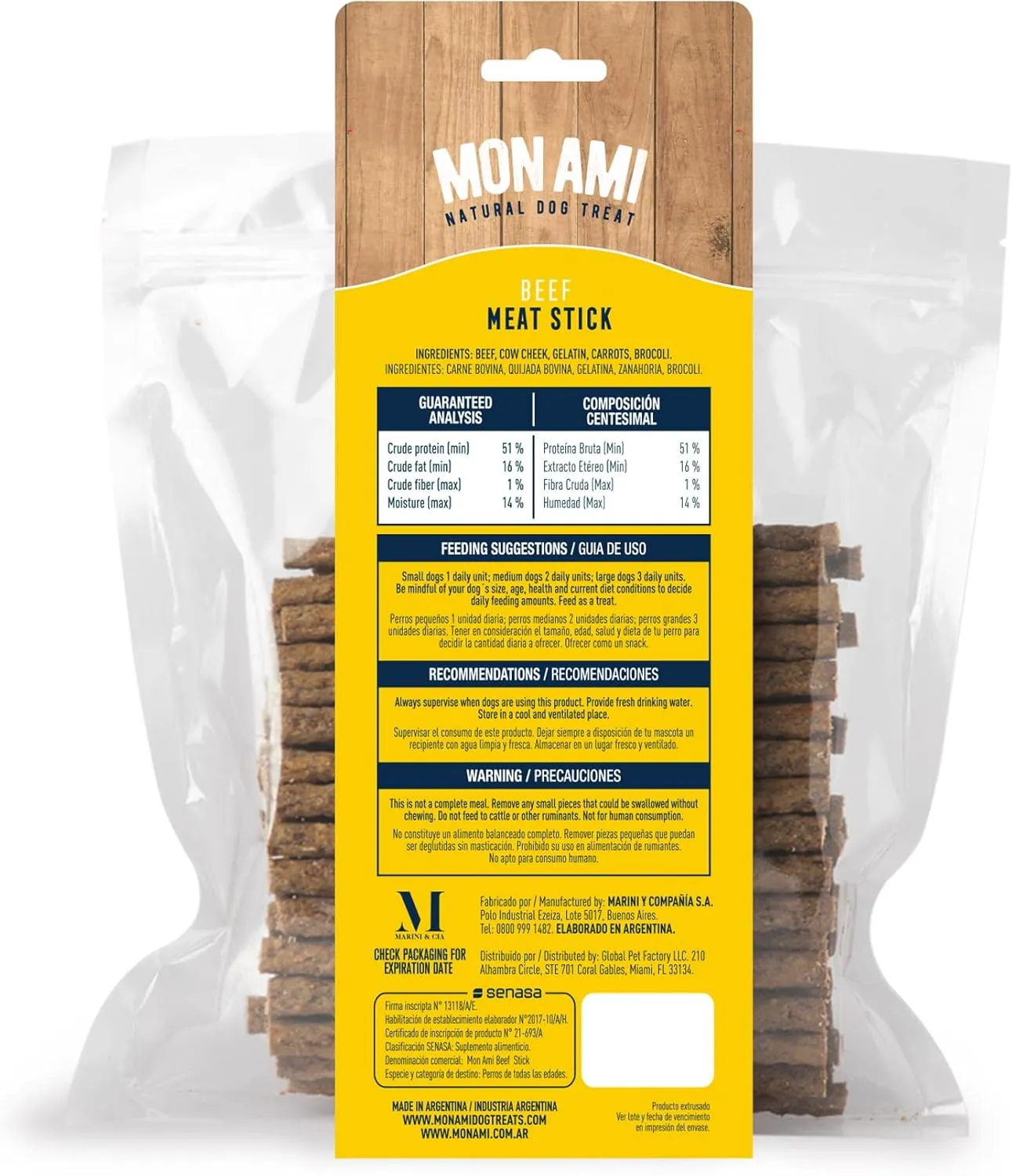 Mon Ami Beef Meat Sticks for Dogs with Farm Fresh Vegetables (28 Oz)  Human Grade Dog Treats with Superfoods - Training Treats for Dogs - Healthy Dog Treats for Small, Medium and Large Dogs
