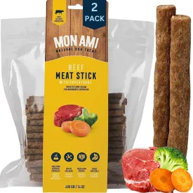 Mon Ami Beef Meat Sticks for Dogs with Farm Fresh Vegetables (28 Oz)  Human Grade Dog Treats with Superfoods - Training Treats for Dogs - Healthy Dog Treats for Small, Medium and Large Dogs