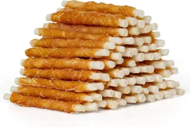 MON2SUN Dog Treats, 5 Inch Rawhide Twist Chicken Hide Sticks, Suitable for Puppy and Small Dogs, 5 Inch (Chicken, Pack of 75)