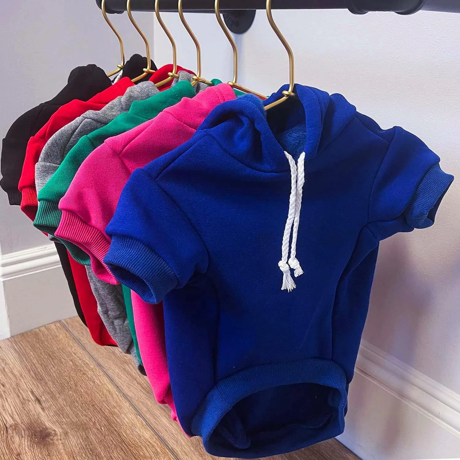 My Dad is Single Dog Hoodie Fleece Lined Pullover Sweatshirt with Leash Hole (Hot Pink, X-Large 114)