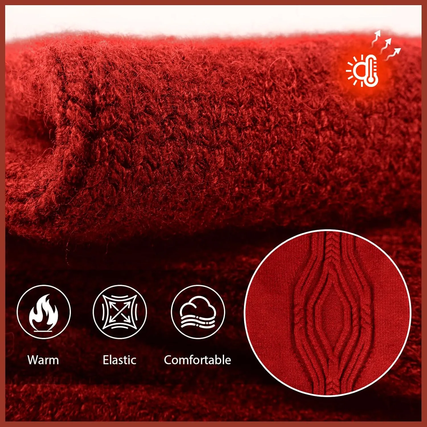 NACOCO Christmas Dog Turtleneck Sweater - Small Dog Sweater Pet Clothes Thanksgiving Doggie Sweatshirt Fall Knit Warm Winter Apparel Knitwear Outfit for French Bulldog, Corgi (Red, L)