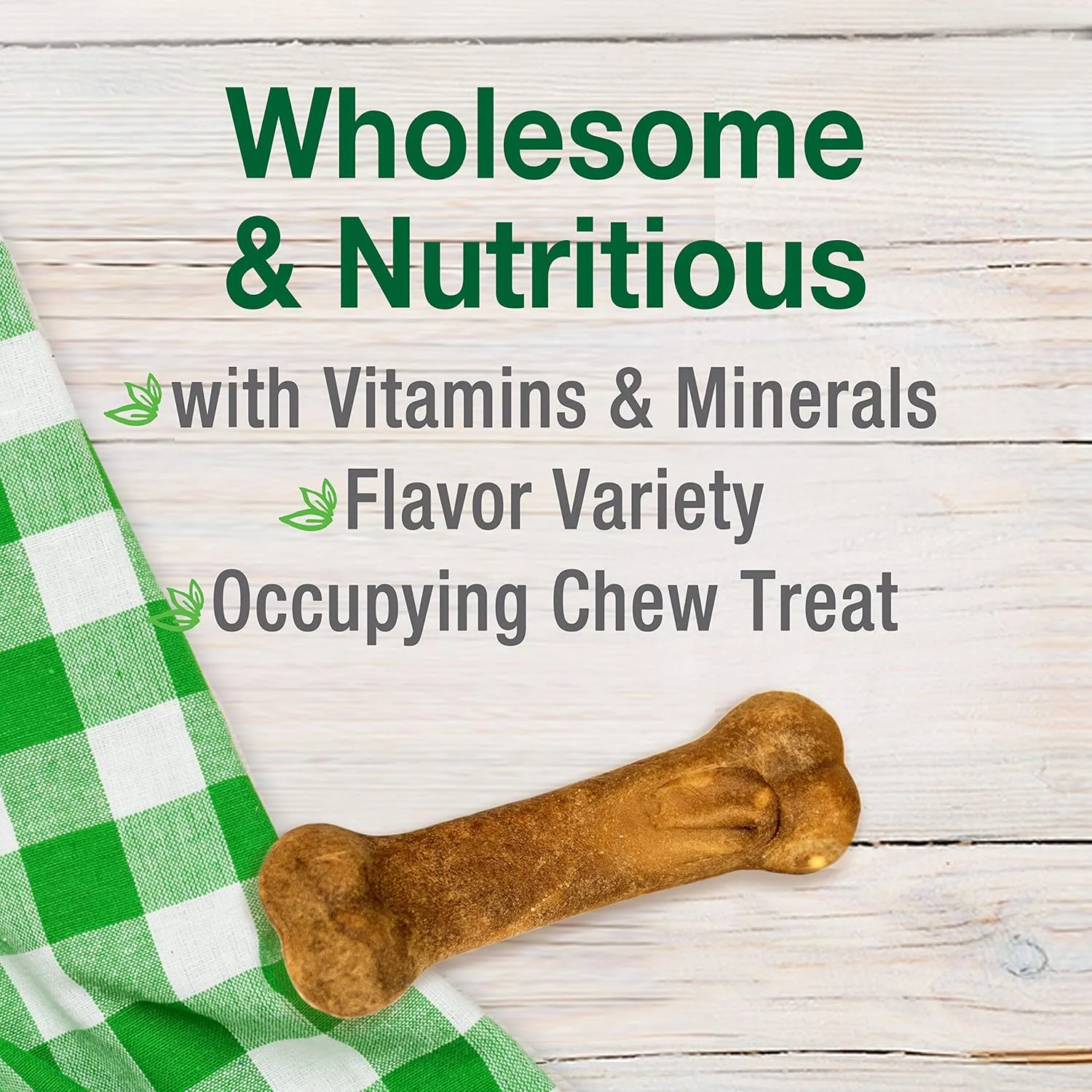 Nylabone Healthy Edibles Natural Dog Chews Long Lasting Roast Beef & Chicken Flavor Treats for Dogs, Small/Regular (24 Count)