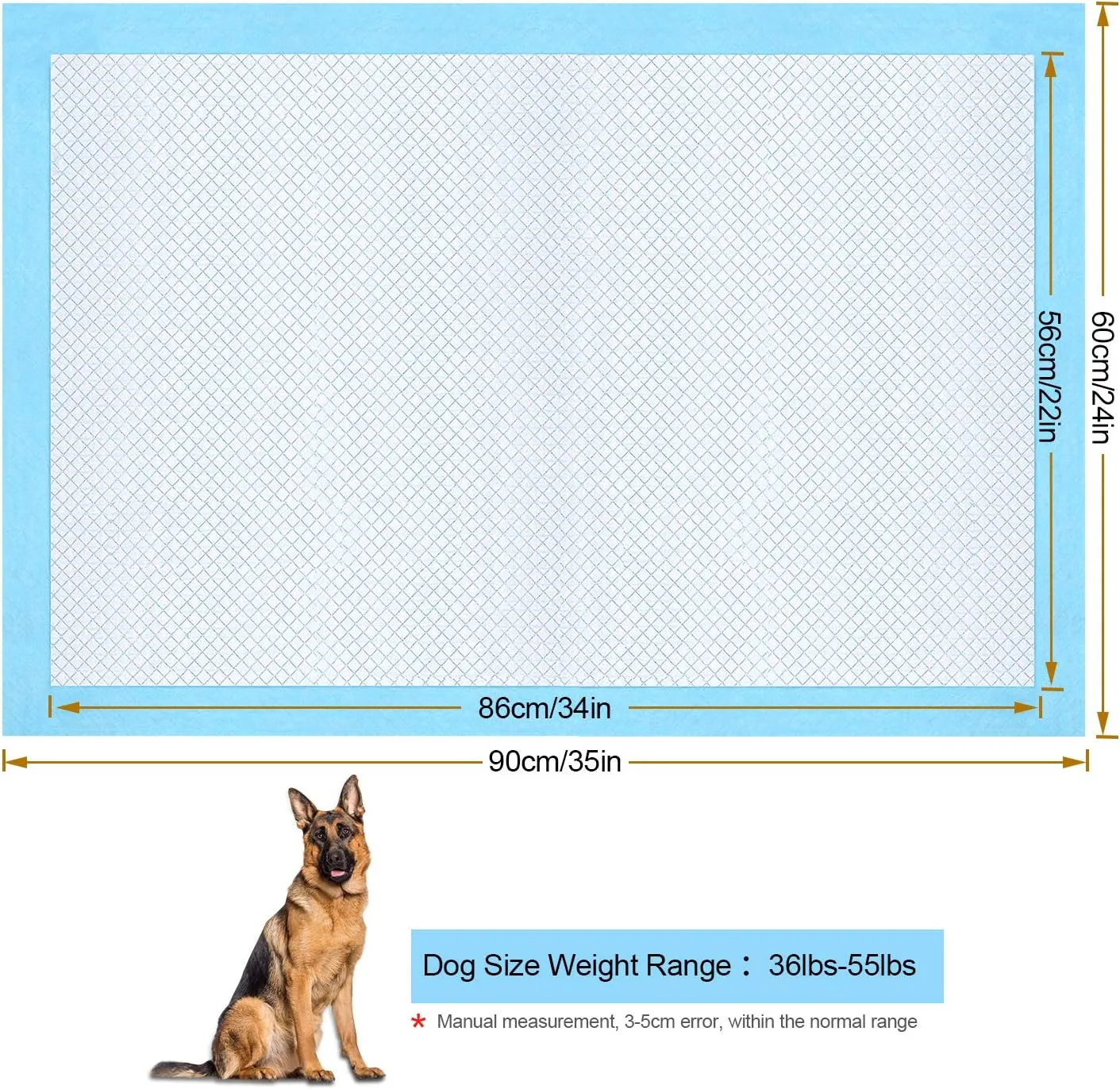 Ownpets Dog Training Extra Large Pad 35 x 32, Leak-Proof 6-Layer Pet Potty Training Pads Pee Pads with Quick-Dry Surface for Pets, Puppies, Adult, Sick & Aging Dogs, 20 Counts