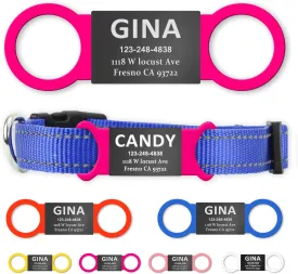 Personalized Stainless Steel Pet ID Tags for Dogs & Cats - Laser Engraved Slide-On Name Collar Tag - Silent Noise-Free Design - Colored Silicone Perfect Pet Collars GiftBlack Rose Red