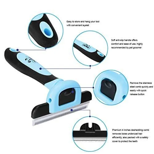 Pet Grooming Brush Effectively Reduces Shedding by Up to 95% Professional Deshedding Tool for Dogs & Cats