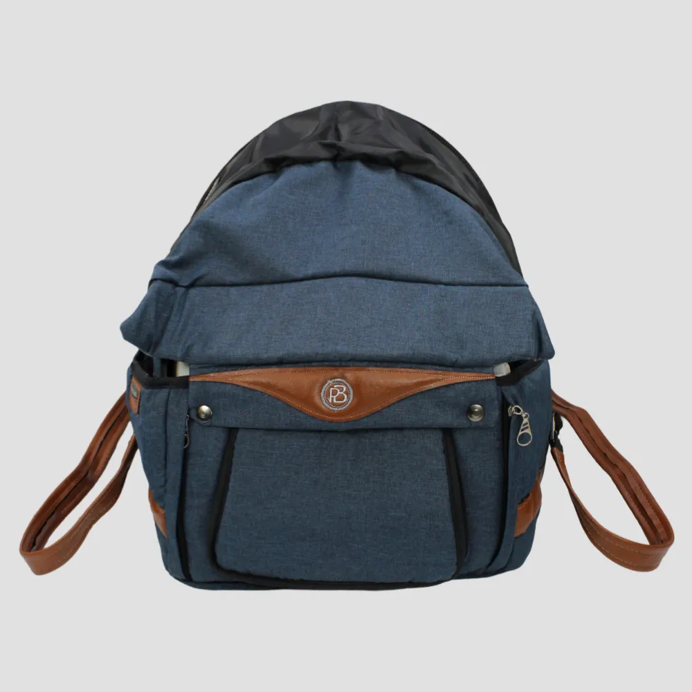 Petit Bebe Premium Carry Cot - Navy/Brown
