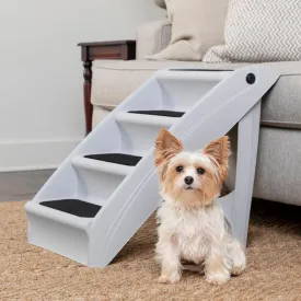 PetSafe CozyUp Folding Dog Stairs, Portable Indoor/Outdoor Pet Steps for Bed, Couch & Car, Grey, 20 Inch