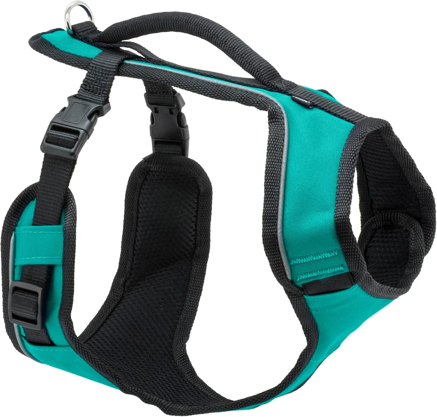 PetSafe EasySport Harness  Padded Straps  Fully Adjustable  Elastic Neckline  Best for Athletic Dogs  Top Handle for Quick Control - Medium - Teal